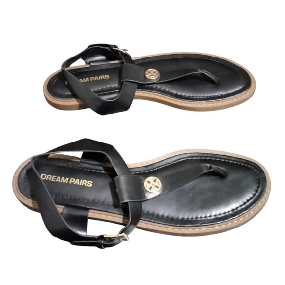 Dream Pairs Womens T-Strap Flat Thong Sandals Size 11 Adjustable Ankle Strap - Picture 6 of 13